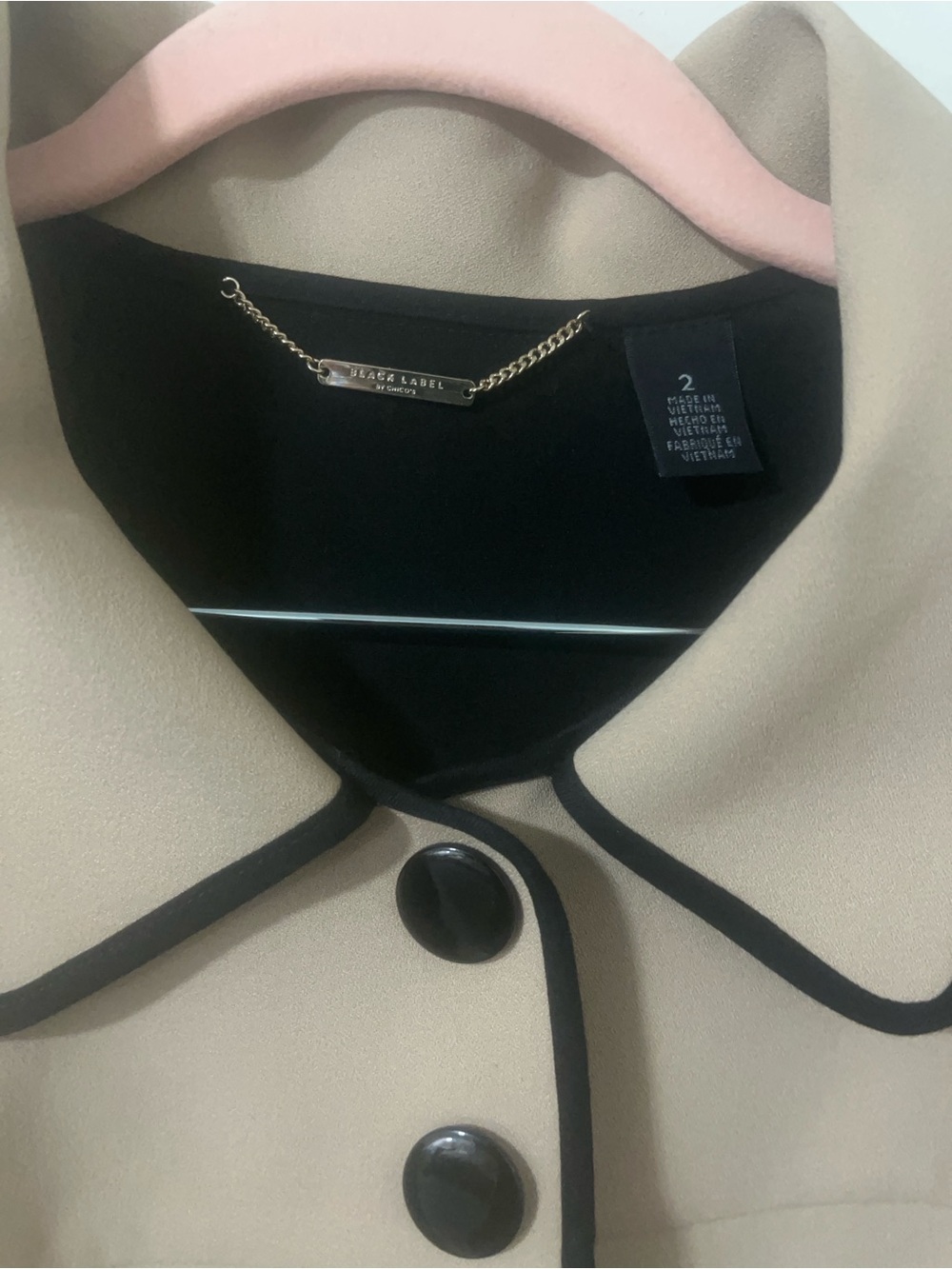 Chico's Taupe Jacket with Black Trim - Picture 10 of 10